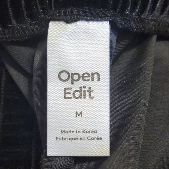 Open Edit Black Velvet Skinny Pants High Rise Ankle Chic Party Night Out Size M - Picture 10 of 12